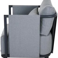 Loungemöbel*SIENA GARDEN Adeyra Loungesessel | Texfabric hellgrau-mix