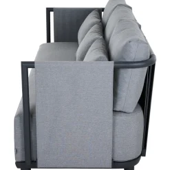 Loungemöbel*SIENA GARDEN Adeyra Loungesofa | 3-Sitzer | Texfabric hellgrau-mix