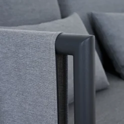 Loungemöbel*SIENA GARDEN Adeyra Loungesofa | 3-Sitzer | Texfabric hellgrau-mix