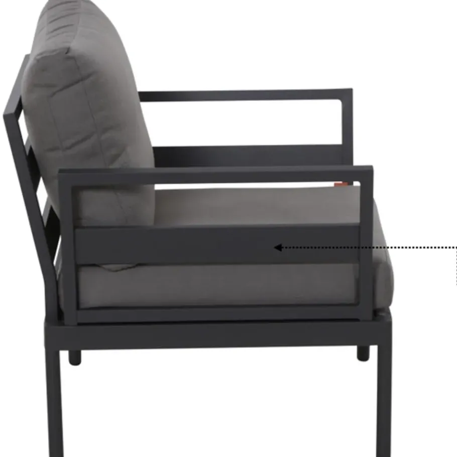 Loungemöbel*SIENA GARDEN Armlehne matt-anthrazit zu Aurelio Lounge Set