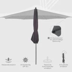 Mittelstockschirme*SIENA GARDEN Avio Mittelstockschirm | Ø 300 cm | rund