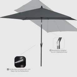 Mittelstockschirme*SIENA GARDEN Avio Mittelstockschirm | 250x250 cm | eckig