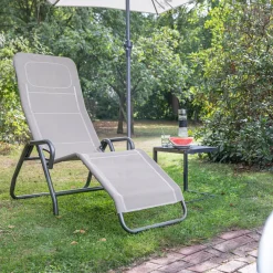 Gartenliegen*SIENA GARDEN Bito Gartenliege mit Kippfunktion | RANOTEX® hellgrau