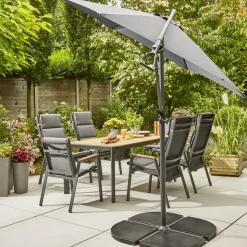 Schirmst盲nder*SIENA GARDEN Bodenplatte Quadro light Beton Set | 2x 18 kg