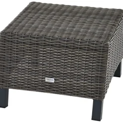 Gartenhocker*SIENA GARDEN Corido Hocker | Rattangeflecht charcoal grey