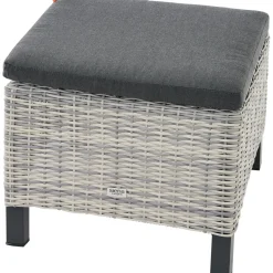 Gartenhocker*SIENA GARDEN Corido Hocker | Rattangeflecht ice-grey