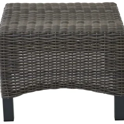 Gartenhocker*SIENA GARDEN Corido Hocker | Rattangeflecht charcoal grey