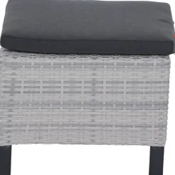 Gartenhocker*SIENA GARDEN Corido Hocker | Rattangeflecht ice-grey