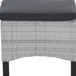 Gartenhocker*SIENA GARDEN Corido Hocker | Rattangeflecht ice-grey