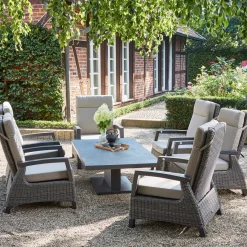 Loungemöbel*SIENA GARDEN Corido Loungesessel | Rattangeflecht charcoal-grey