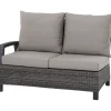 Loungemöbel | Loungesets*SIENA GARDEN Corido Loungesofa | 2-Sitzer mit Ammlehne rechts | Rattangeflecht charcoal-grey