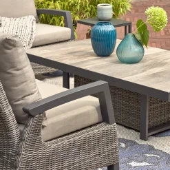 Loungemöbel | Loungesets*SIENA GARDEN Corido Loungesofa | 2-Sitzer mit Ammlehne rechts | Rattangeflecht charcoal-grey