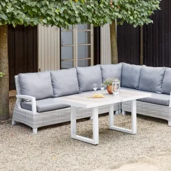 Loungemöbel | Loungesets*SIENA GARDEN Corido Loungesofa | 2-Sitzer mit Armlehne rechts | Rattangeflecht ice-grey
