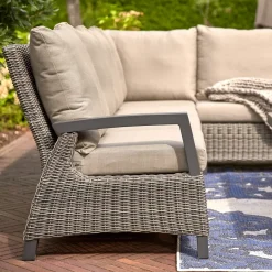 Loungemöbel | Loungesets*SIENA GARDEN Corido Loungesofa | 2-Sitzer mit Ammlehne rechts | Rattangeflecht charcoal-grey