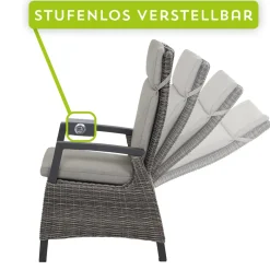 Wintergartenmöbel | Move Sessel*SIENA GARDEN Corido Move Gartensessel | Rattangeflecht charcoal-grey