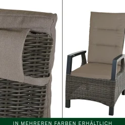 Wintergartenmöbel | Move Sessel*SIENA GARDEN Corido Move Gartensessel | Rattangeflecht charcoal-grey