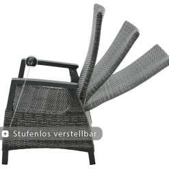 Wintergartenmöbel | Move Sessel*SIENA GARDEN Corido Move Gartensessel | Rattangeflecht mixed-grey