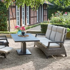 Loungemöbel*SIENA GARDEN Corido Move Loungesofa | 3-Sitzer | Rattangeflecht charcoal-grey