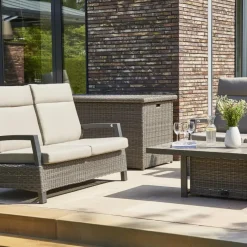 Loungemöbel*SIENA GARDEN Corido Move Loungesofa | 2-Sitzer | Rattangeflecht charcoal-grey
