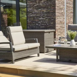 Loungemöbel*SIENA GARDEN Corido Move Loungesofa | 2-Sitzer | Rattangeflecht charcoal-grey