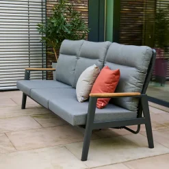 Loungemöbel | Gartenbänke*SIENA GARDEN Cortina Bank | 3-Sitzer | Kordel grau