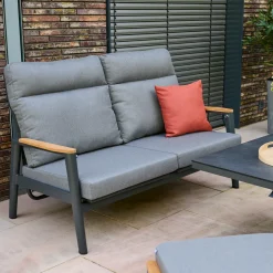 Loungemöbel | Gartenbänke*SIENA GARDEN Cortina Bank | 2-Sitzer | Kordel grau
