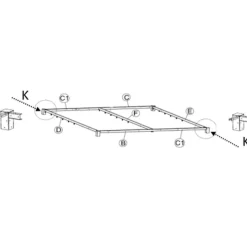 Pavillons*SIENA GARDEN Dachstreben-Eckverbinder zu Sky Pavillon 4x3 Meter