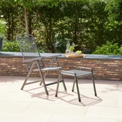 Gartenhocker*SIENA GARDEN Elda Hocker | Stahl matt anthrazit