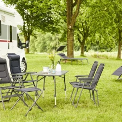 Camping*SIENA GARDEN Fußteil zu Premium Campingsessel | AirMesh anthrazit