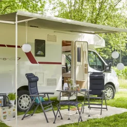 Camping*SIENA GARDEN Fußteil zu Premium Campingsessel | AirMesh dunkelblau