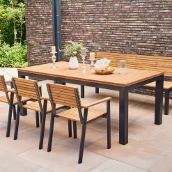 Essgruppen*SIENA GARDEN Gartenmöbelset Bozen Esstisch + 3x Bozen Stapelsessel + Bozen 3er Bank