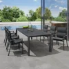Essgruppen*SIENA GARDEN Gartenmöbelset Silva Gartentisch + 6x Velia Stapelsessel