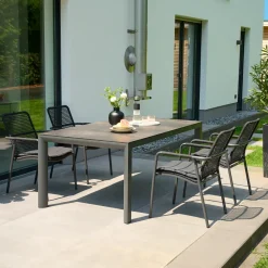 Essgruppen*SIENA GARDEN Gartenmöbelset Silva Gartentisch + 4x Repton Stapelsessel