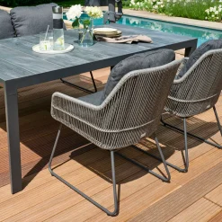 Essgruppen*SIENA GARDEN Gartenmöbelset Silva Gartentisch + 2x Kansas Dining Sessel + 2-Sitzer Dining Bank