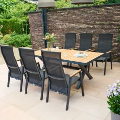 Essgruppen*SIENA GARDEN Gartenmöbelset Sincro Ausziehtisch + 6x Bologna Move Gartensessel