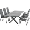 Essgruppen*SIENA GARDEN Gartenmöbelset Sincro Ausziehtisch + 6x Savona Stapelsessel