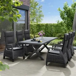 Essgruppen*SIENA GARDEN Gartenmöbelset Sincro Ausziehtisch + 6x Corido Move Gartensessel