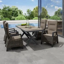Essgruppen*SIENA GARDEN Gartenmöbelset Sincro Ausziehtisch + 4x Corido Move Gartensessel