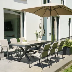 Essgruppen*SIENA GARDEN Gartenmöbelset Sincro Ausziehtisch + 6x Repton Stapelsessel