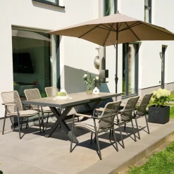 Essgruppen*SIENA GARDEN Gartenmöbelset Sincro Ausziehtisch + 6x Repton Stapelsessel