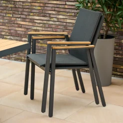 Essgruppen*SIENA GARDEN Gartenmöbelset Sincro Ausziehtisch + 6x Bologna Stapelsessel
