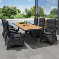 Essgruppen*SIENA GARDEN Gartenmöbelset Tirana Ausziehtisch + 6x Corido Move Gartensessel
