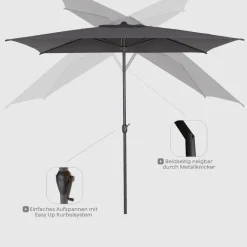 Mittelstockschirme*SIENA GARDEN Isa Mittelstockschirm | 200x300 cm | eckig