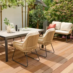 Loungemöbel | Gartenbänke*SIENA GARDEN Kansas Bank | 2-Sitzer | Rattangeflecht taupe