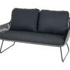 Loungemöbel*SIENA GARDEN Kansas Loungesofa | 2-Sitzer | Rattangeflecht dunkelgrau