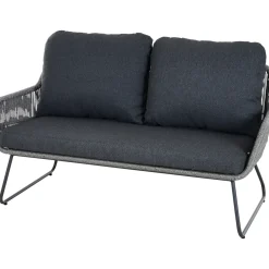 Loungemöbel*SIENA GARDEN Kansas Loungesofa | 2-Sitzer | Rattangeflecht dunkelgrau