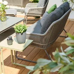 Loungemöbel*SIENA GARDEN Kansas Loungesofa | 2-Sitzer | Rattangeflecht dunkelgrau