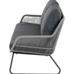 Loungemöbel*SIENA GARDEN Kansas Loungesofa | 2-Sitzer | Rattangeflecht dunkelgrau