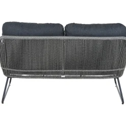 Loungemöbel*SIENA GARDEN Kansas Loungesofa | 2-Sitzer | Rattangeflecht dunkelgrau