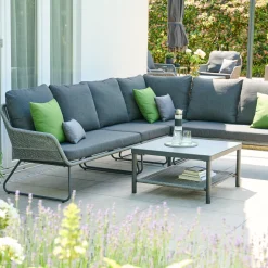 Loungemöbel | Loungesets*SIENA GARDEN Kansas Modul Ecke | Rattangeflecht dunkelgrau